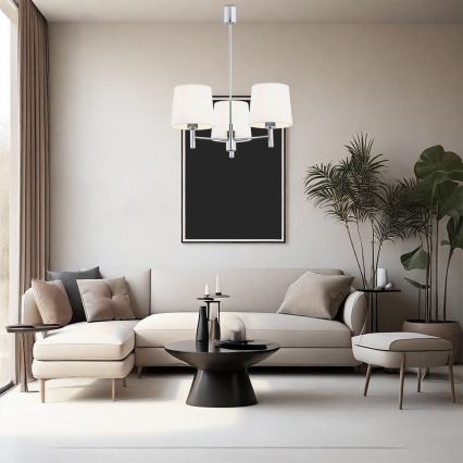 Brilagi - Lampadario a stelo MONTE 3xE27/60W/230V crema/cromo lucido