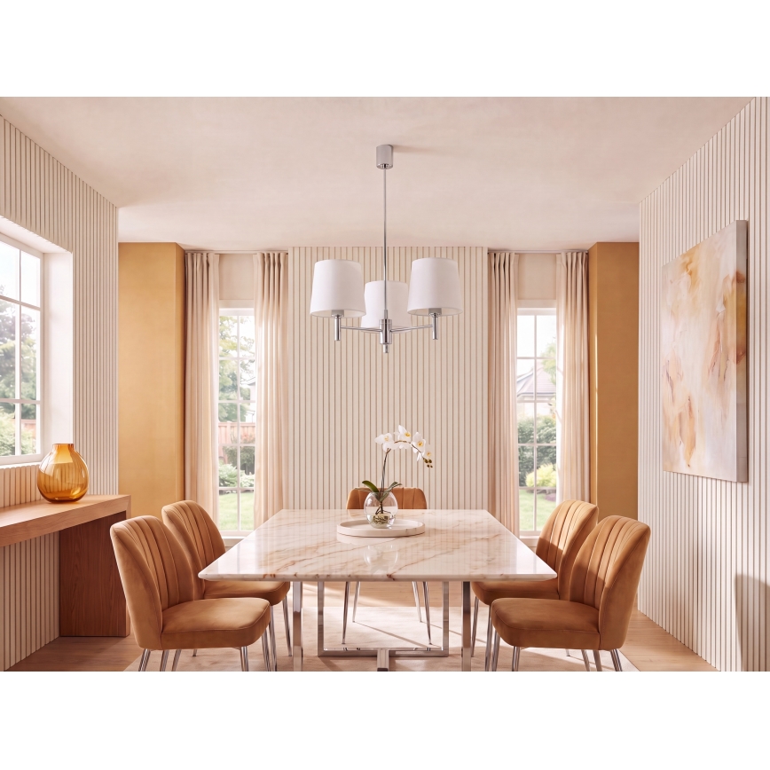 BRILAGI - Lampadario a stelo MONTE 3xE27/60W/230V crema/cromo lucido
