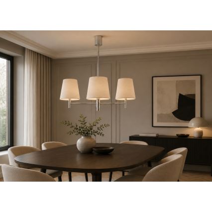 BRILAGI - Lampadario a stelo MONTE 3xE27/60W/230V crema/cromo lucido