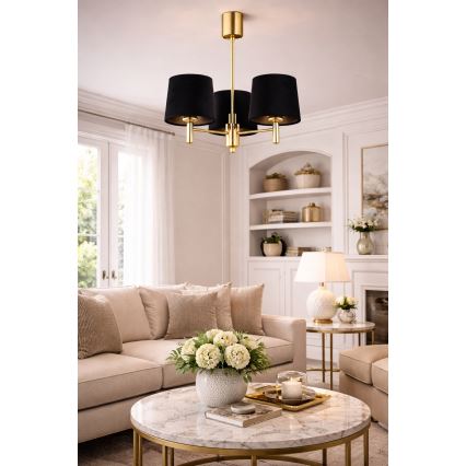 Brilagi - Lampadario a stelo MONTE 3xE27/60W/230V nero/oro