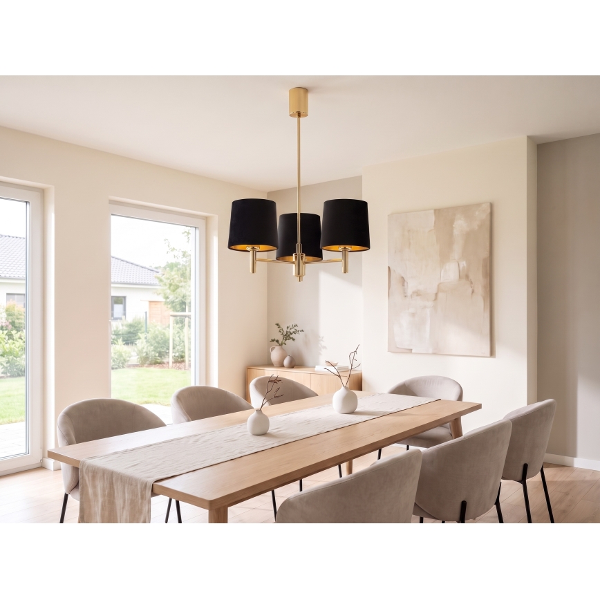 Brilagi - Lampadario a stelo MONTE 3xE27/60W/230V nero/oro