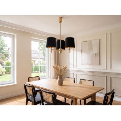 Brilagi - Lampadario a stelo MONTE 3xE27/60W/230V nero/oro