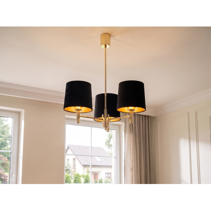 Brilagi - Lampadario a stelo MONTE 3xE27/60W/230V nero/oro