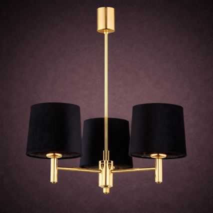 Brilagi - Lampadario a stelo MONTE 3xE27/60W/230V nero/oro