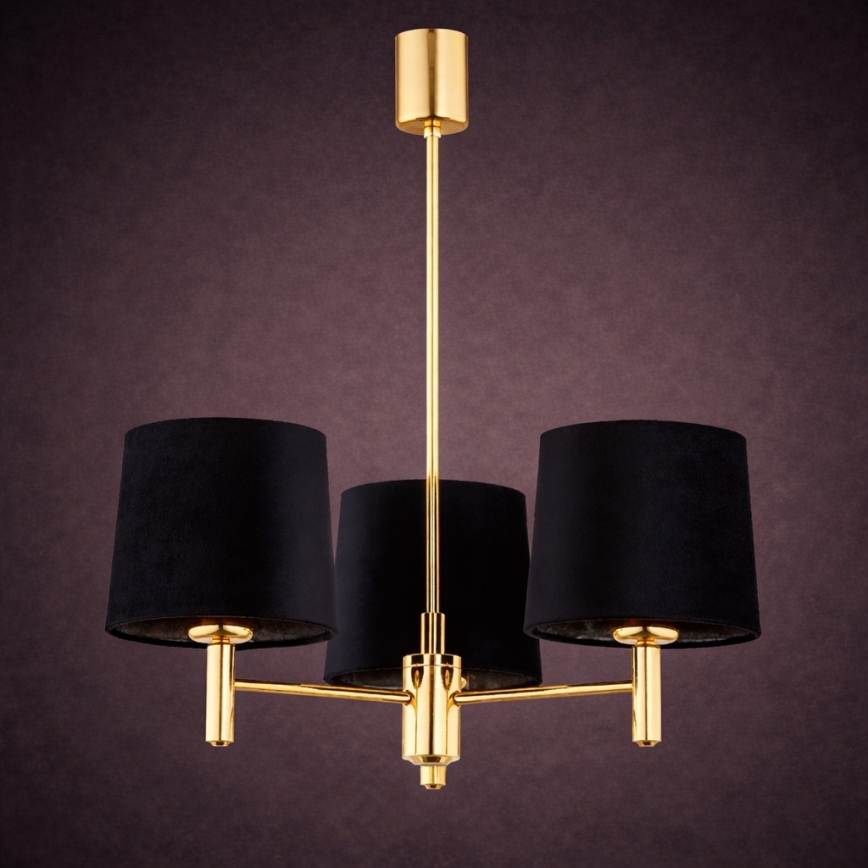 Brilagi - Lampadario a stelo MONTE 3xE27/60W/230V nero/oro