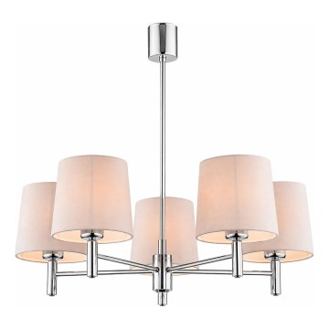 Brilagi - Lampadario a stelo MONTE 5xE27/15W/230V beige/cromo lucido