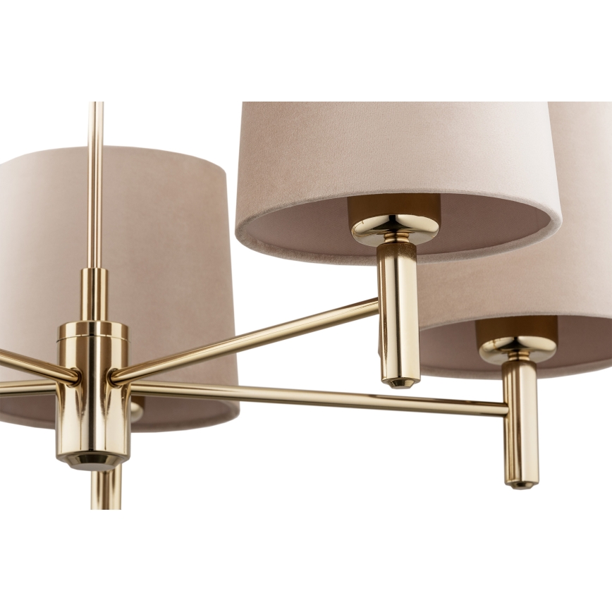 Brilagi - Lampadario a stelo MONTE 5xE27/15W/230V beige/oro