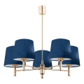 Brilagi - Lampadario a stelo MONTE 5xE27/15W/230V blu/oro