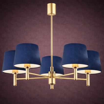 Brilagi - Lampadario a stelo MONTE 5xE27/15W/230V blu/oro