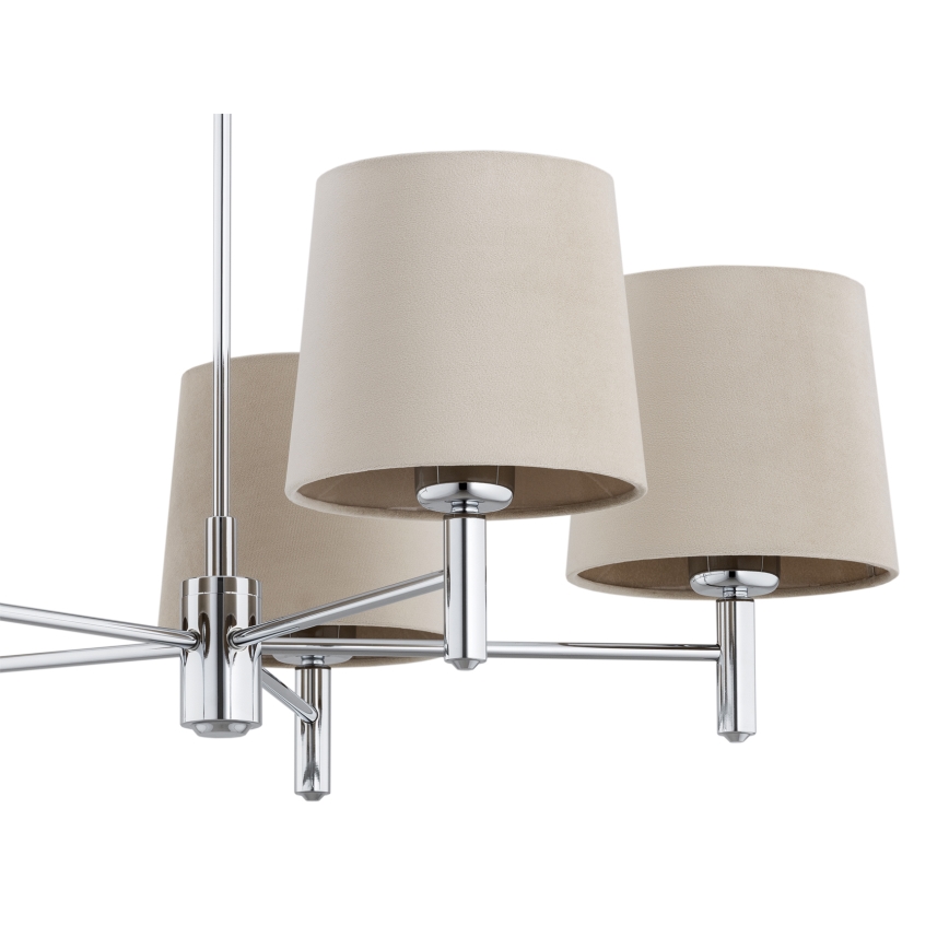 Brilagi - Lampadario a stelo MONTE 5xE27/60W/230V beige/cromo lucido