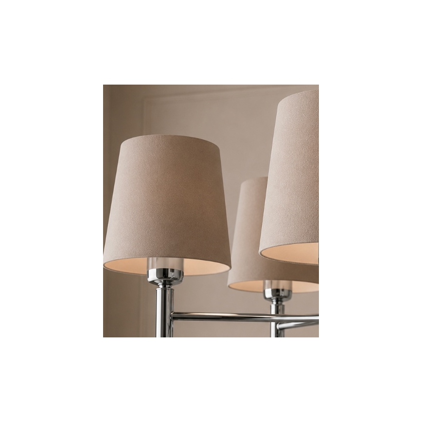 Brilagi - Lampadario a stelo MONTE 5xE27/60W/230V beige/cromo lucido
