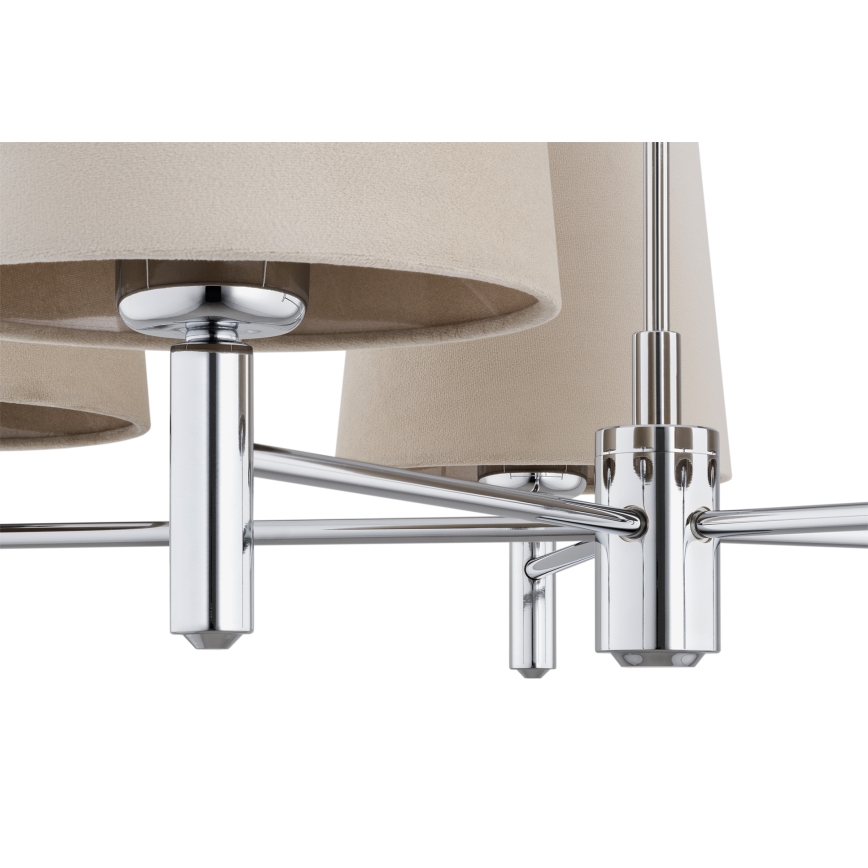 Brilagi - Lampadario a stelo MONTE 5xE27/60W/230V beige/cromo lucido