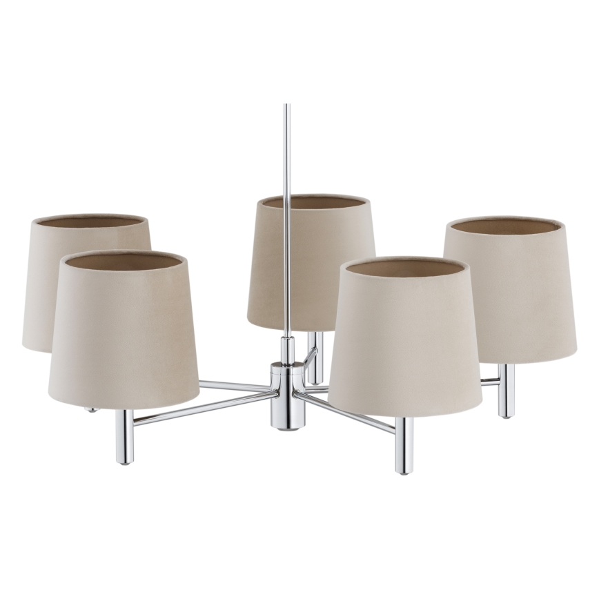 Brilagi - Lampadario a stelo MONTE 5xE27/60W/230V beige/cromo lucido