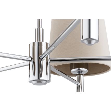 Brilagi - Lampadario a stelo MONTE 5xE27/60W/230V beige/cromo lucido