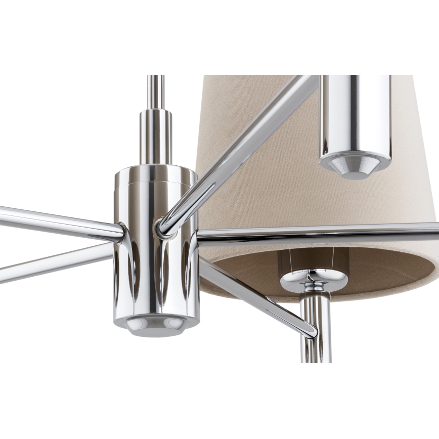 Brilagi - Lampadario a stelo MONTE 5xE27/60W/230V beige/cromo lucido