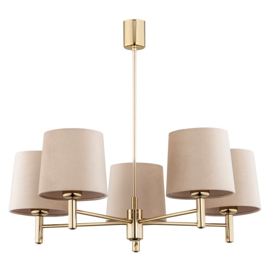 Brilagi - Lampadario a stelo MONTE 5xE27/60W/230V beige/oro