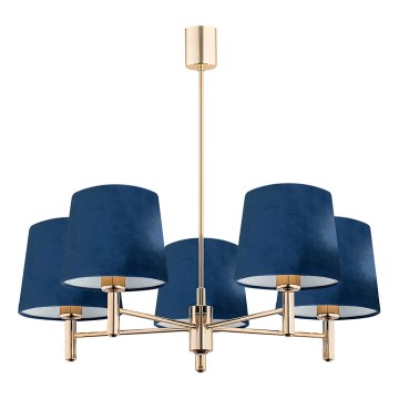 Brilagi - Lampadario a stelo MONTE 5xE27/60W/230V blu/oro