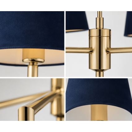 Brilagi - Lampadario a stelo MONTE 5xE27/60W/230V blu/oro