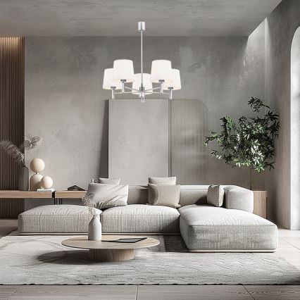 Brilagi - Lampadario a stelo MONTE 5xE27/60W/230V crema/cromo lucido
