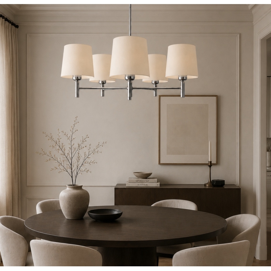 Brilagi - Lampadario a stelo MONTE 5xE27/60W/230V crema/cromo lucido