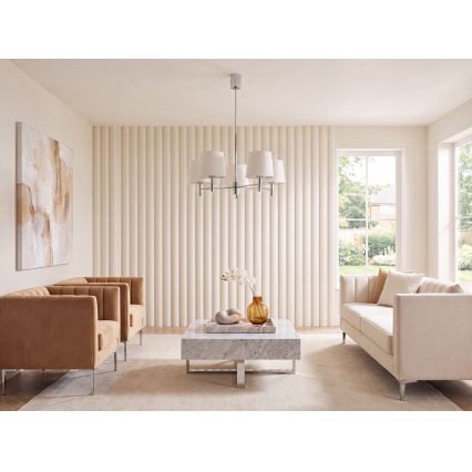 Brilagi - Lampadario a stelo MONTE 5xE27/60W/230V crema/cromo lucido