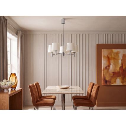 Brilagi - Lampadario a stelo MONTE 5xE27/60W/230V crema/cromo lucido