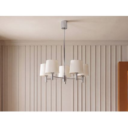 Brilagi - Lampadario a stelo MONTE 5xE27/60W/230V crema/cromo lucido