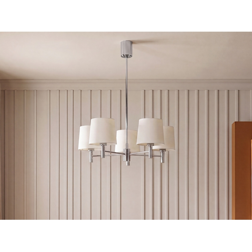 Brilagi - Lampadario a stelo MONTE 5xE27/60W/230V crema/cromo lucido