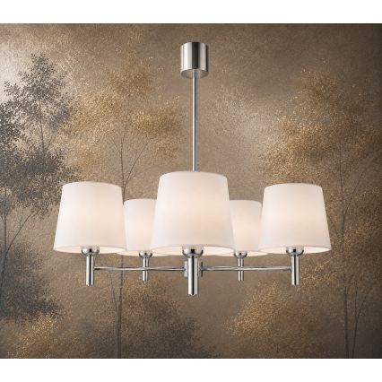 Brilagi - Lampadario a stelo MONTE 5xE27/60W/230V crema/cromo lucido