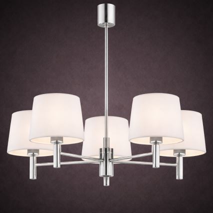 Brilagi - Lampadario a stelo MONTE 5xE27/60W/230V crema/cromo lucido