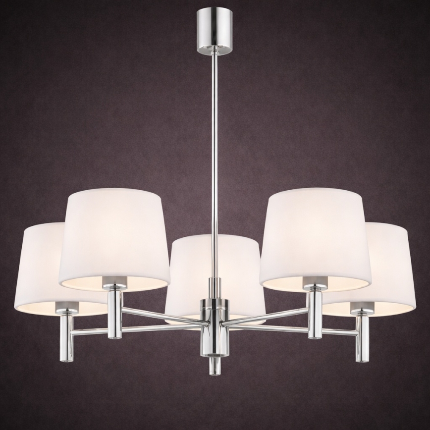 Brilagi - Lampadario a stelo MONTE 5xE27/60W/230V crema/cromo lucido
