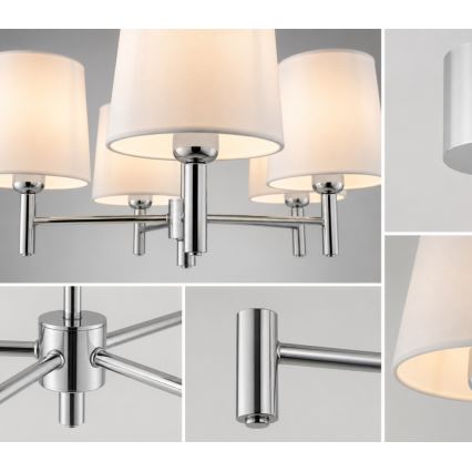 Brilagi - Lampadario a stelo MONTE 5xE27/60W/230V crema/cromo lucido