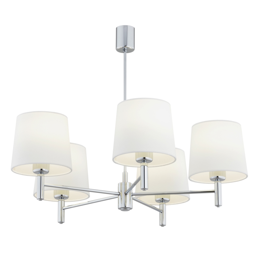 Brilagi - Lampadario a stelo MONTE 5xE27/60W/230V crema/cromo lucido