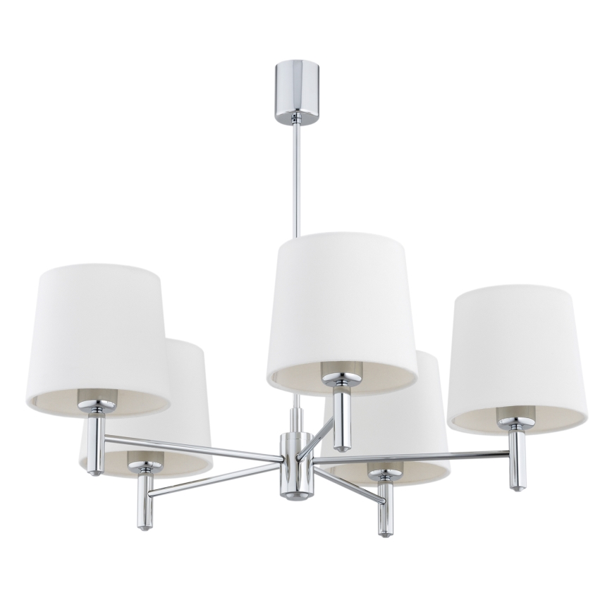 Brilagi - Lampadario a stelo MONTE 5xE27/60W/230V crema/cromo lucido