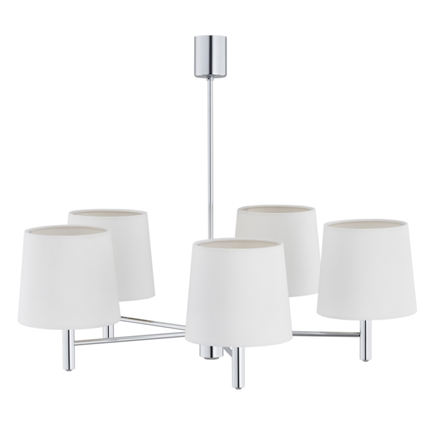 Brilagi - Lampadario a stelo MONTE 5xE27/60W/230V crema/cromo lucido