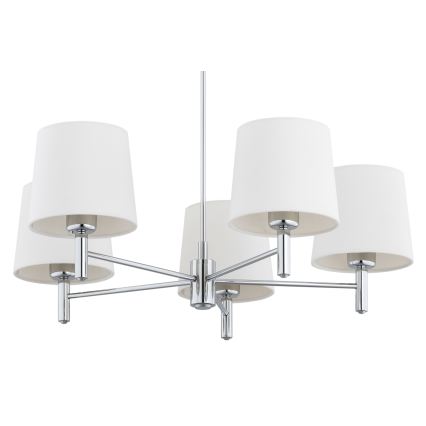 Brilagi - Lampadario a stelo MONTE 5xE27/60W/230V crema/cromo lucido
