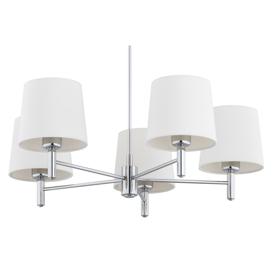 Brilagi - Lampadario a stelo MONTE 5xE27/60W/230V crema/cromo lucido