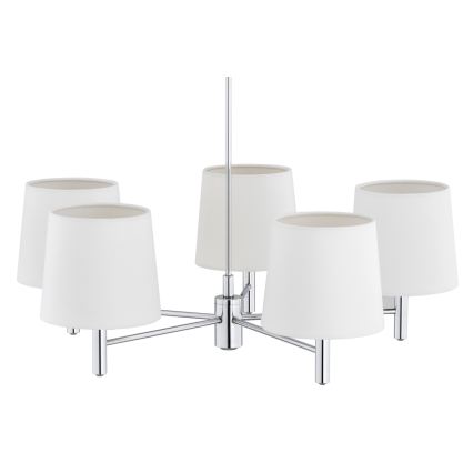 Brilagi - Lampadario a stelo MONTE 5xE27/60W/230V crema/cromo lucido