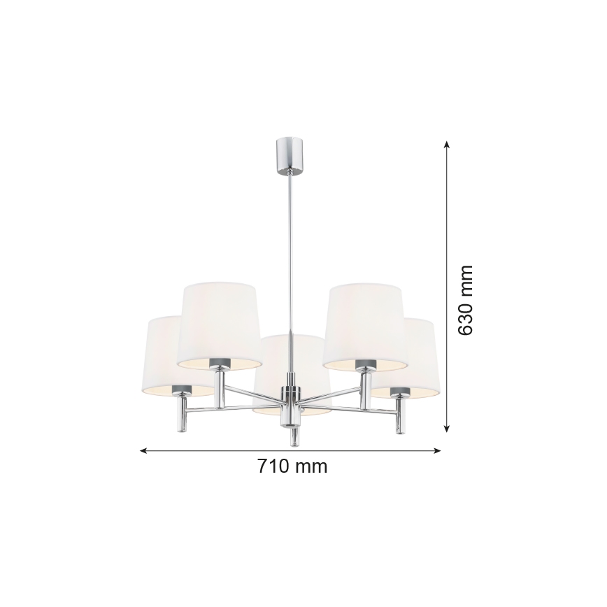 Brilagi - Lampadario a stelo MONTE 5xE27/60W/230V crema/cromo lucido