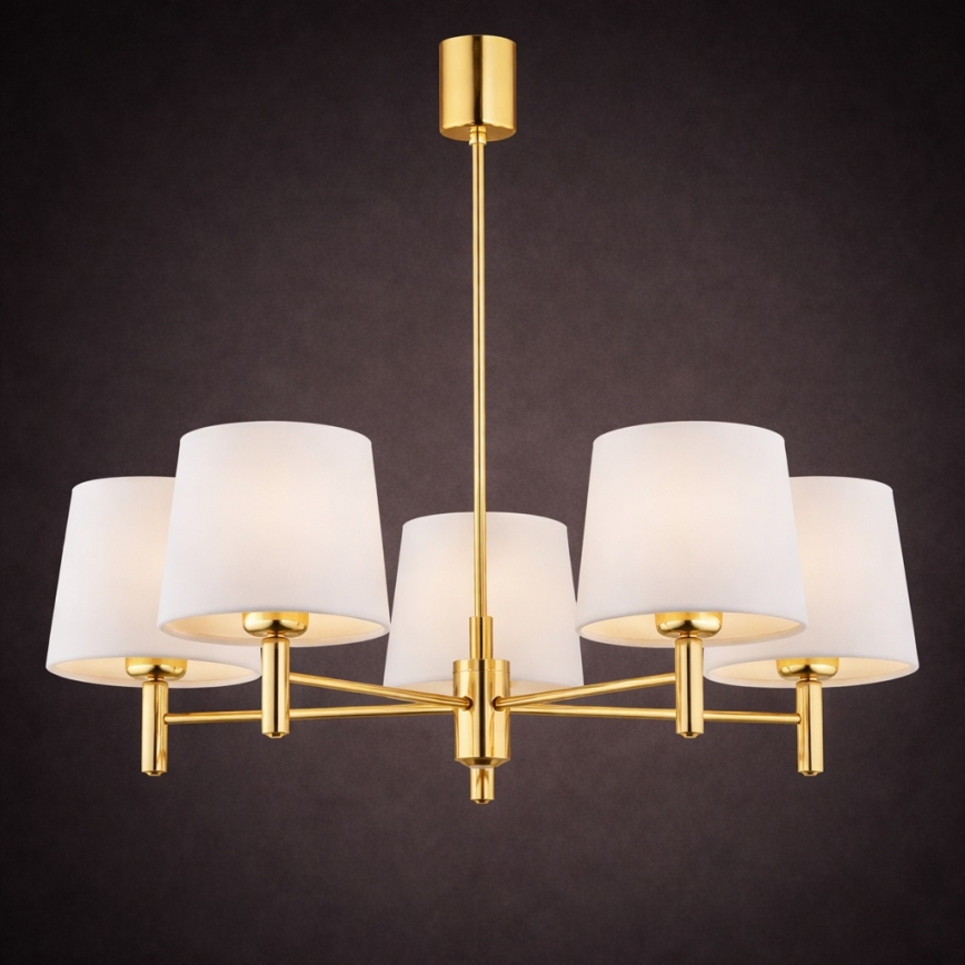 Brilagi - Lampadario a stelo MONTE 5xE27/60W/230V crema/oro