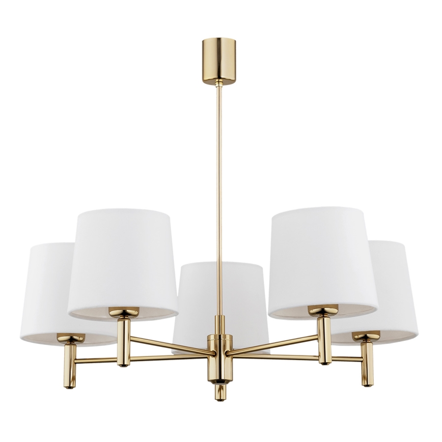 Brilagi - Lampadario a stelo MONTE 5xE27/60W/230V crema/oro