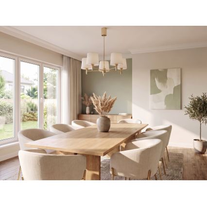 Brilagi - Lampadario a stelo MONTE 5xE27/60W/230V crema/oro