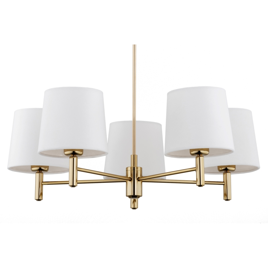 Brilagi - Lampadario a stelo MONTE 5xE27/60W/230V crema/oro