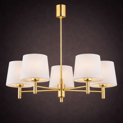 Brilagi - Lampadario a stelo MONTE 5xE27/60W/230V crema/oro