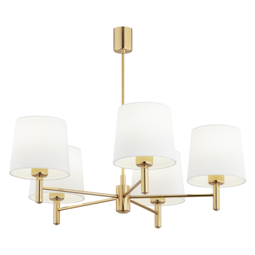 BRILAGI - Lampadario a stelo MONTE 5xE27/60W/230V crema/oro