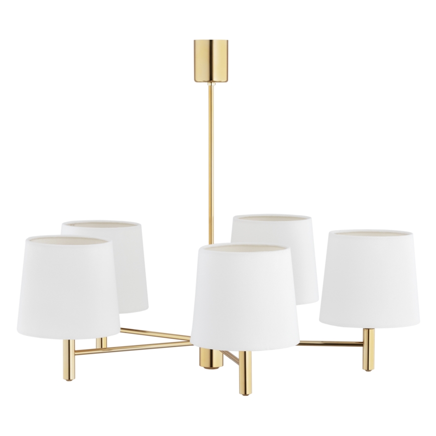 BRILAGI - Lampadario a stelo MONTE 5xE27/60W/230V crema/oro