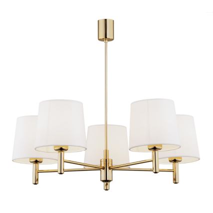 BRILAGI - Lampadario a stelo MONTE 5xE27/60W/230V crema/oro