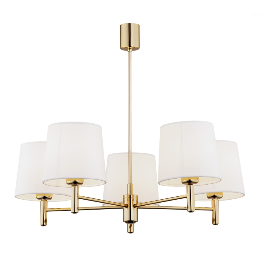 BRILAGI - Lampadario a stelo MONTE 5xE27/60W/230V crema/oro