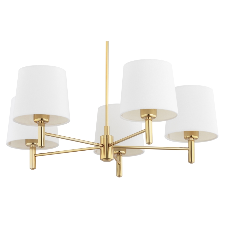 BRILAGI - Lampadario a stelo MONTE 5xE27/60W/230V crema/oro