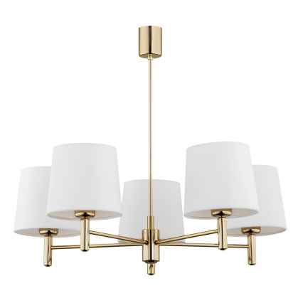 BRILAGI - Lampadario a stelo MONTE 5xE27/60W/230V crema/oro
